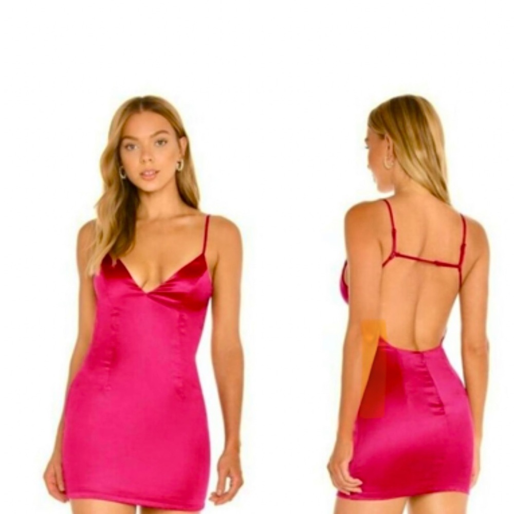 Superdown Pink Satin Mini Dress from Revolve